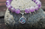 bracelet with ash dogtooth amethyst beading